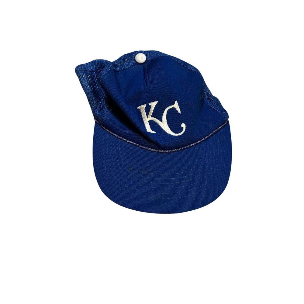 Vintage Kansas City Royals Hat Cap SnapBack‎ Plain Logo Pro Model USA 90s Blue